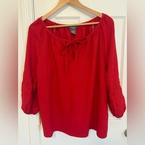 Olivia and Martin Women's Red Blouse size L